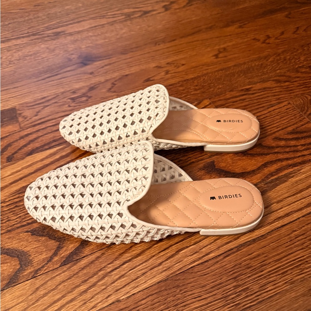 Birdies Women's Cream Woven Slip-On Shoes